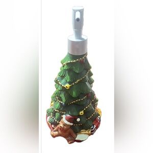 Festive Green Christmas Tree Soap Dispenser